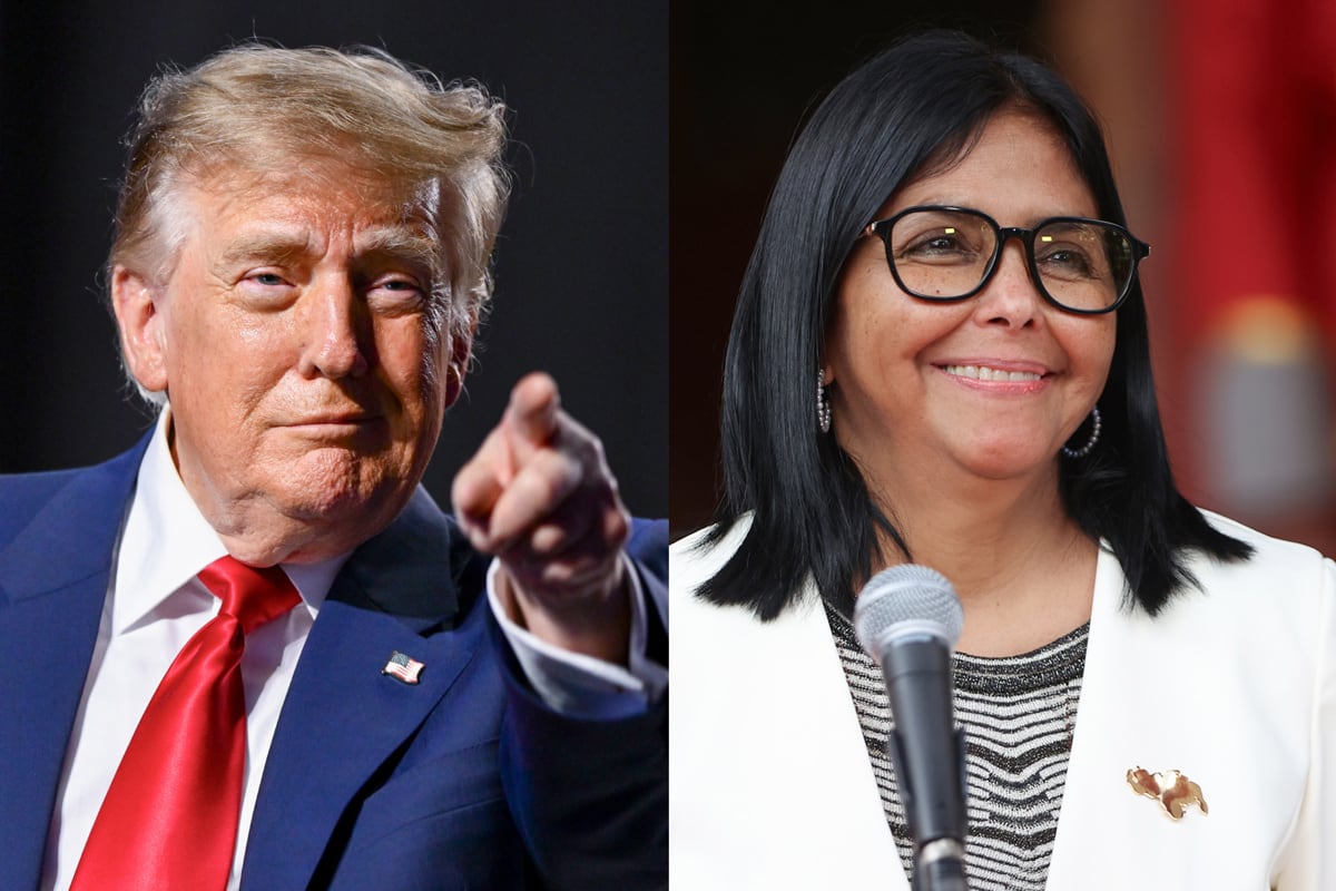 El presidente de Estados Unidos, Donald Trump; y la presidenta a cargo de Venezuela, Delcy Rodríguez. (Albert Pena / Ronald Peña R / EFE)