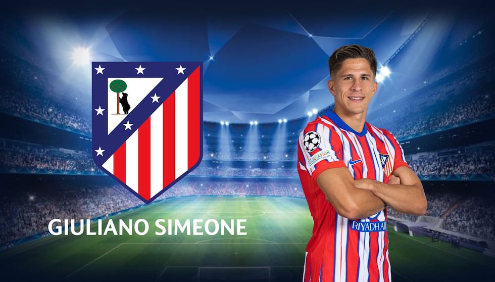 Giuliano Simeone, mediocampista del Atlético de Madrid. | Crédito: UEFA / Composición Mix