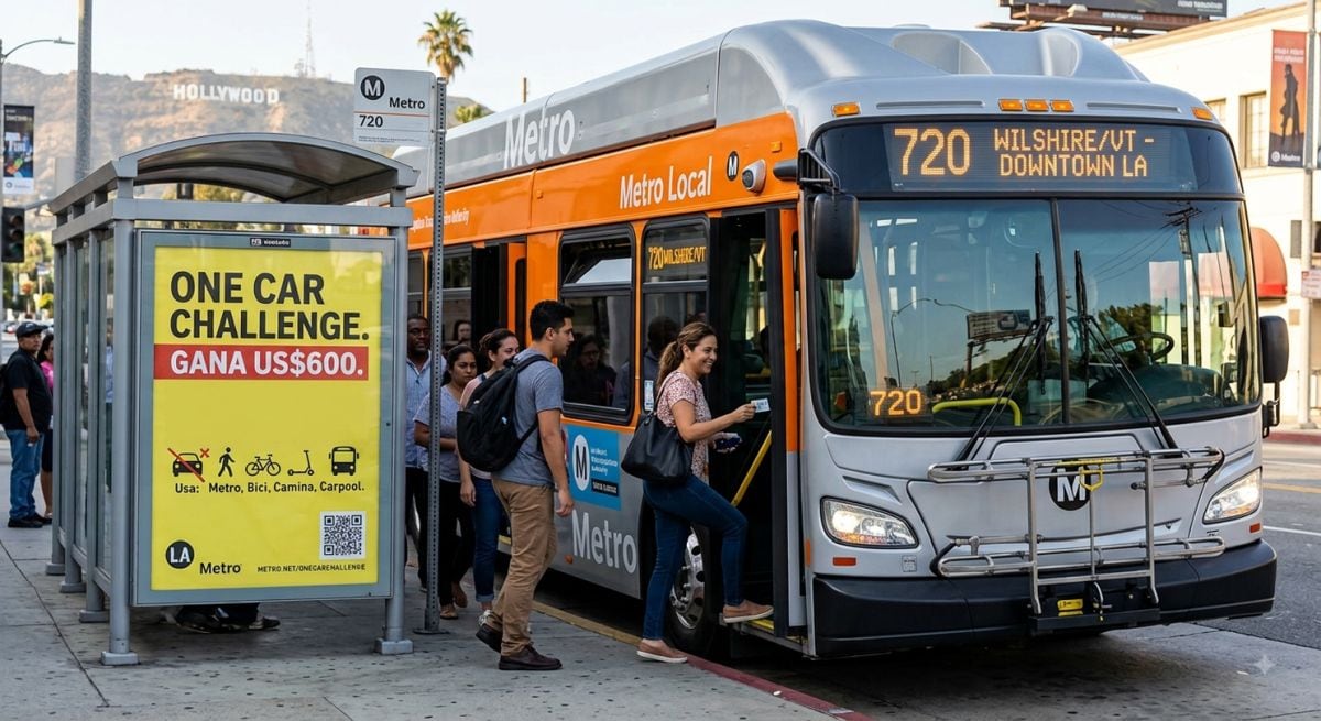 LA Metro te paga por dejar el auto en casa, pero tendrás que demostrar que no lo usaste (Foto: Imagen creada por Gestión MIX usando Gemini)