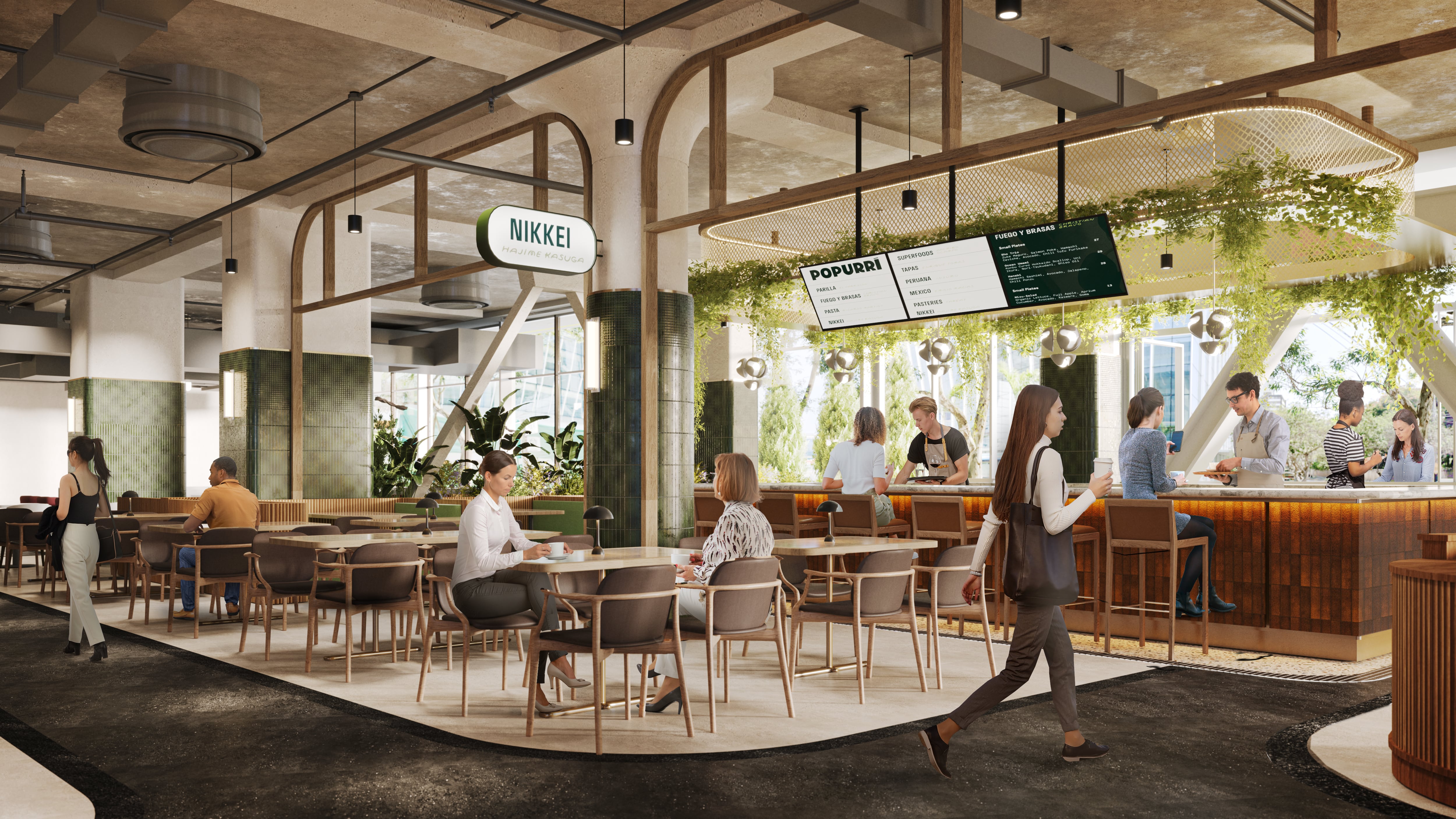 El público objetivo del food hall Popurrí incluye tanto a los ejecutivos de la zona como a los residentes de San Isidro y distritos cercanos, pero también buscan atraer a turistas. Foto: Referencial