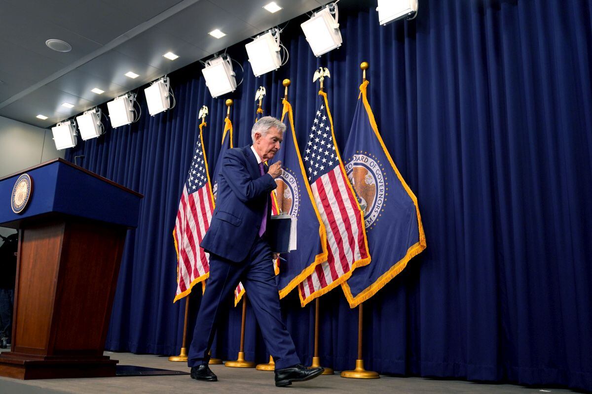 Jerome Powell, chairman of the US Federal Reserve, departs following a news conference following a Federal Open Market Committee (FOMC) meeting in Washington, DC, US, on Wednesday, May 1, 2024. The Federal Reserve signaled fresh concerns about inflation as it reaffirmed it needs more evidence that price gains are cooling before cutting interest rates from a two-decade high. Photographer: Al Drago/Bloomberg