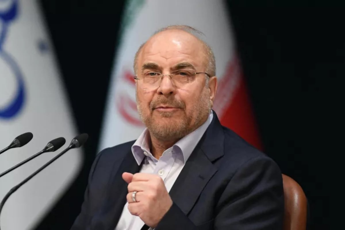 El presidente del Parlamento iraní, Mohammad Baqer Qalibaf, en Teherán, Irán. (Foto: AFP)