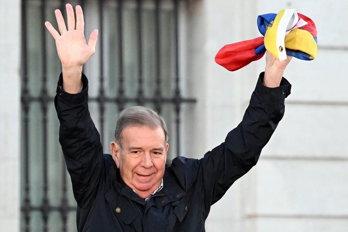 El candidato presidencial opositor venezolano, Edmundo González Urrutia, durante una manifestación en Madrid, el 28 de septiembre de 2024. (Foto de JAVIER SORIANO / AFP)