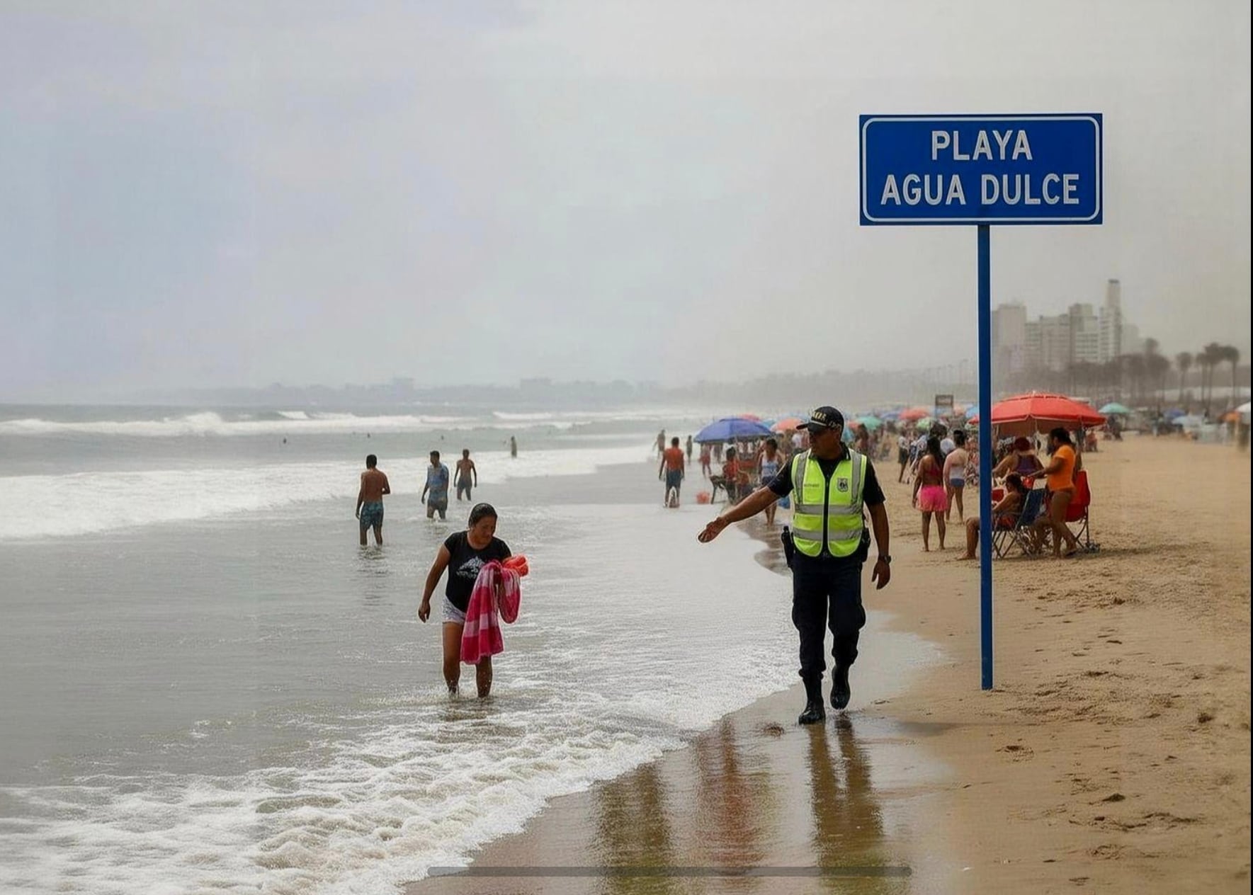 Cerrarán Playa Agua Dulce, en Chorrillos. Foto composición Gestión - Perplexity