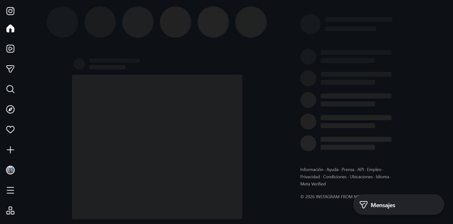 Así luce Instagram durante la caída del servicio: el feed no carga y las publicaciones dejan de aparecer para los usuarios. | Crédito: Captura de pantalla