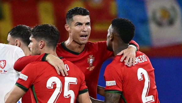 La alegría de Portugal tras ganar 2-1 a Rep. Chequia por la Eurocopa 2024. (Foto: AFP)