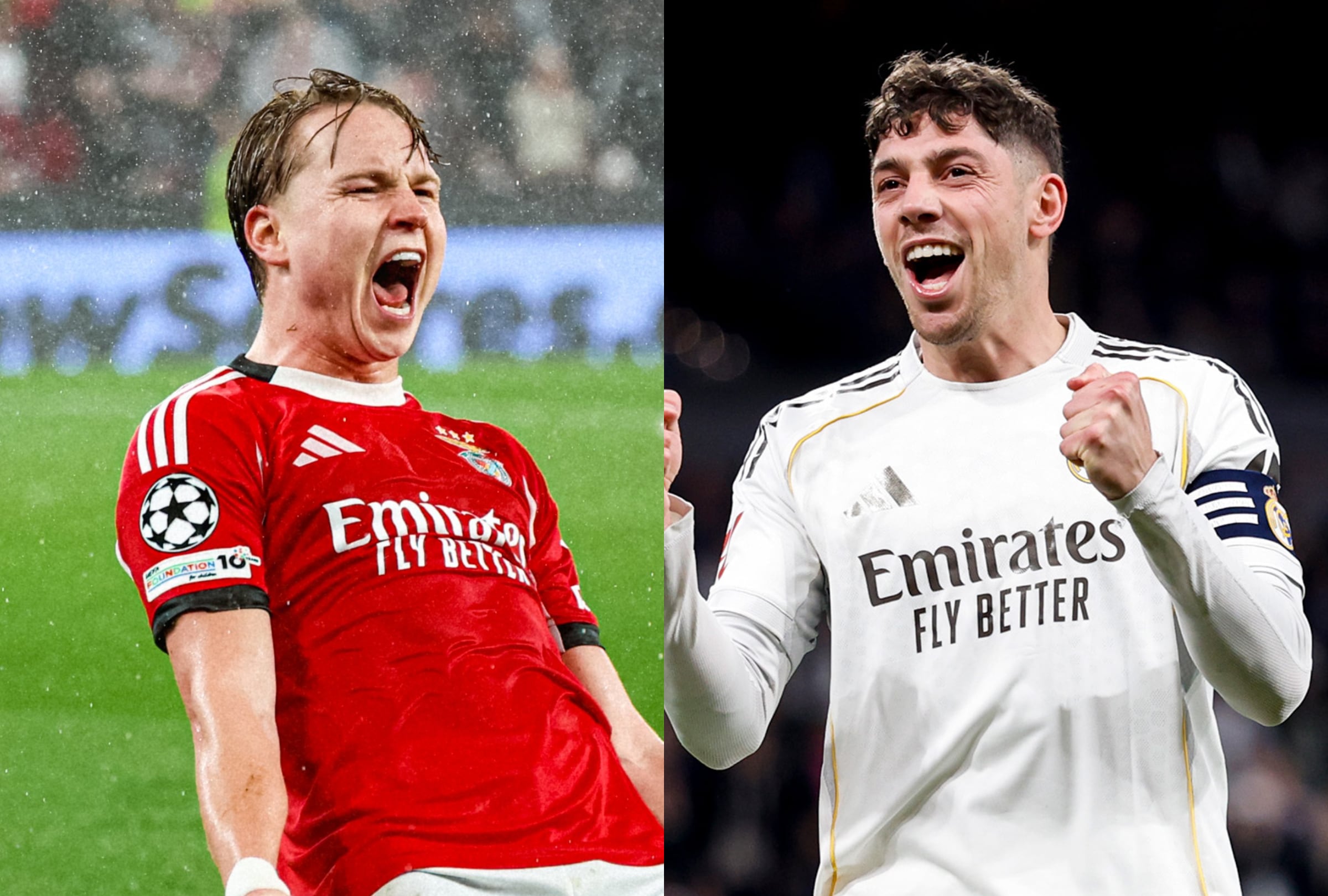 Real Madrid y Benfica chocan en un duelo clave por la Champions League este martes 17 de febrero (Foto: Composición Gestión / @SLBenfica / @realmadrid)