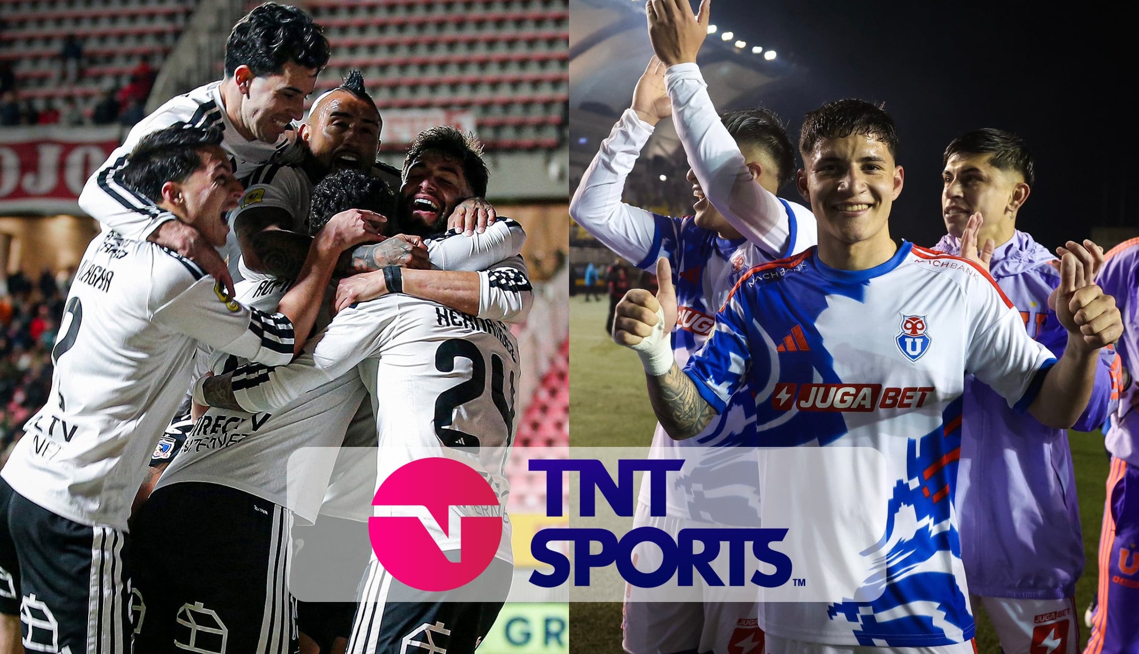 Señal de TNT Sports para seguir la transmisión del Superclásico de Colo Colo vs. U. de Chile, por la Jornada 20 de la Liga de Chile 2026, este domingo 23 de agosto. (Fotos: @colocolo / @udechile / Composición Gestión Mix)
