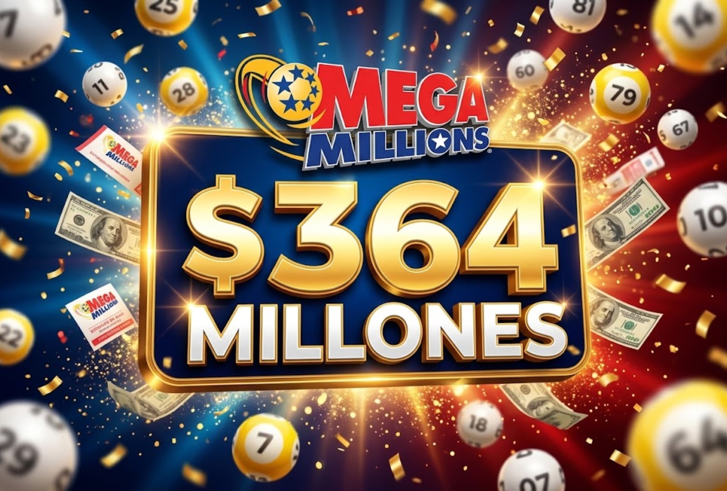 Consulta los números ganadores del Mega Millions del viernes 9 de octubre del 2025. La lotería de Estados Unidos contó con un premio mayor de 364 millones y aquí te dejo los resultados completos. | Imagen creada por El Comercio MAG utilizando la IA de Gemini / Composición GEC.