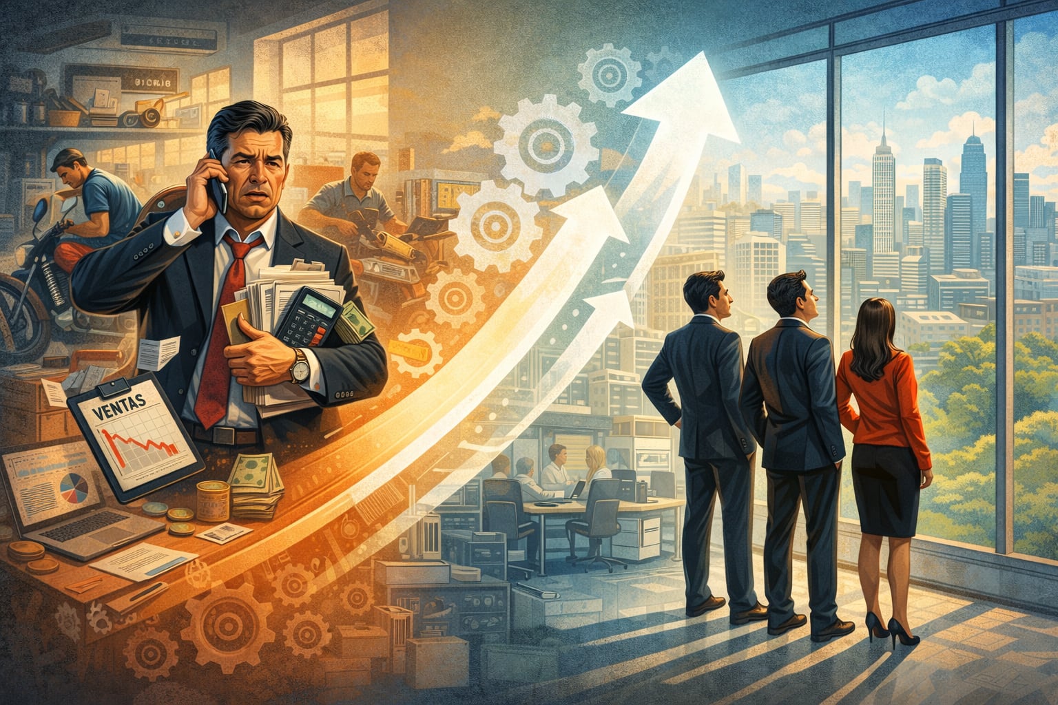 En el Perú abundan historias de empresas que lograron transitar de un negocio exitoso a una empresa sostenible y sin depender necesariamente del fundador.(Imagen creada con ChatGPT)