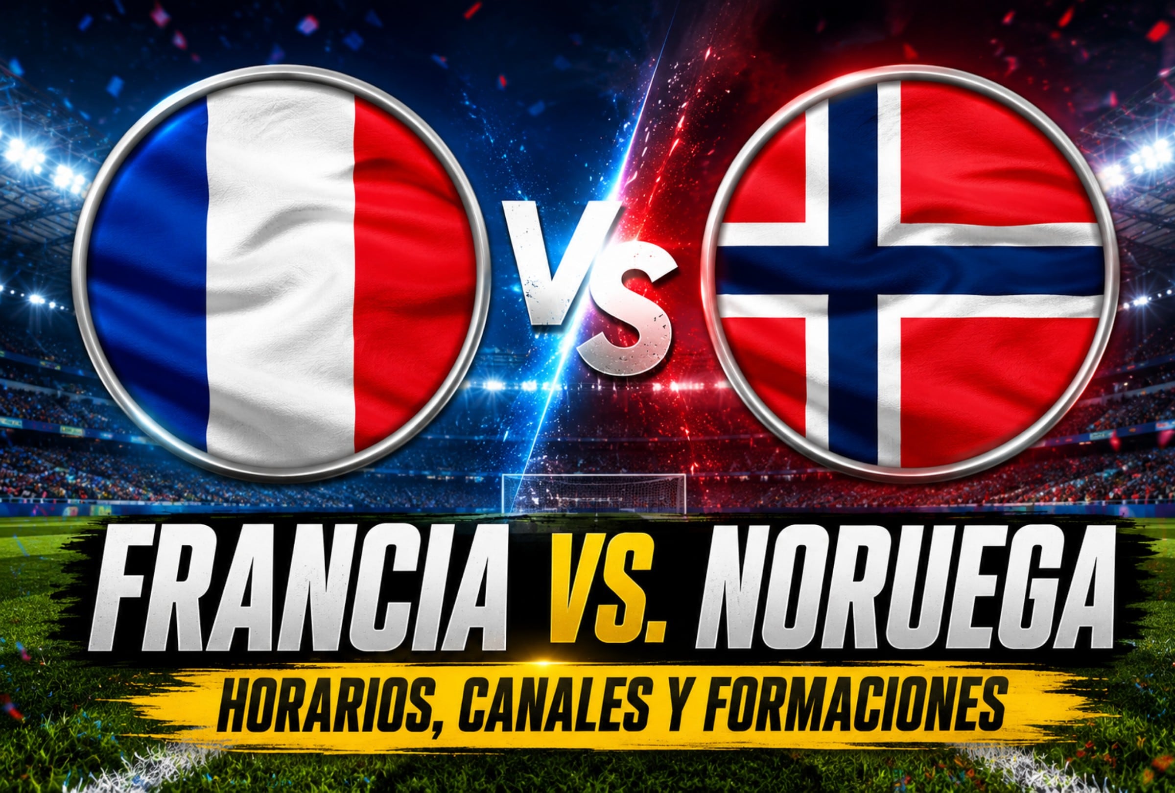 Francia y Noruega se enfrentan por la tercera fecha del Grupo I del Mundial de Fútbol 2026. (Foto: Imagen creada por Mix usando Gemini)