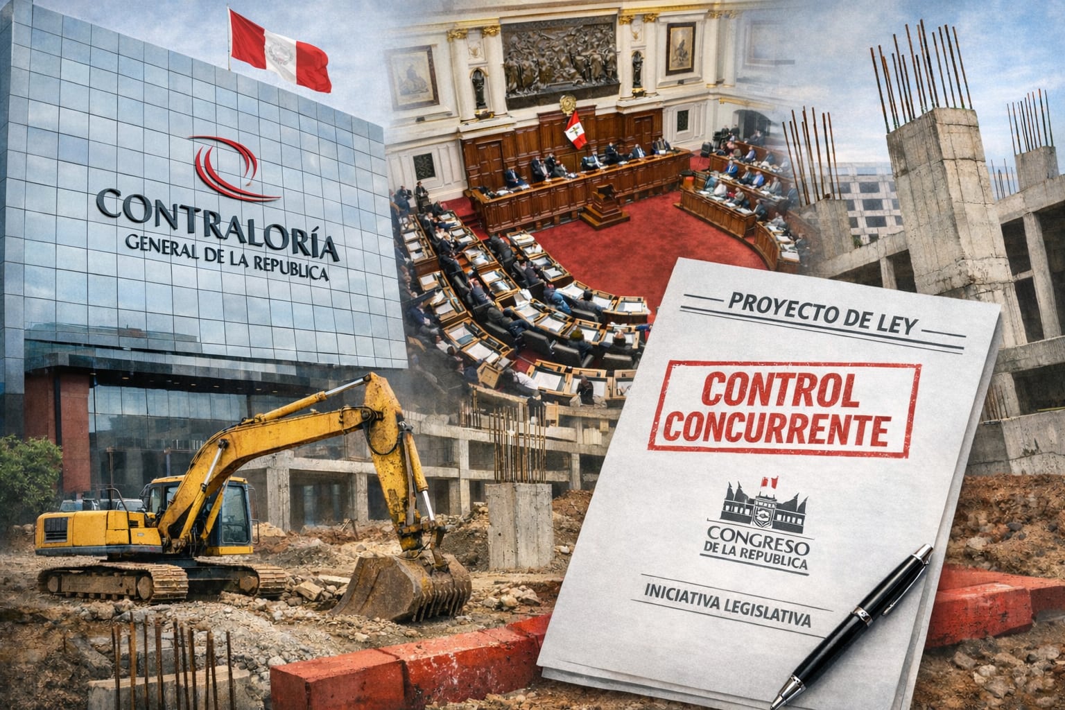 La propia Contraloría ha derivado al Congreso cifras que demuestran la poca eficacia del control concurrente. Fotocomposición: ChatGPT, Alessandro Azurín, Diario Gestión.