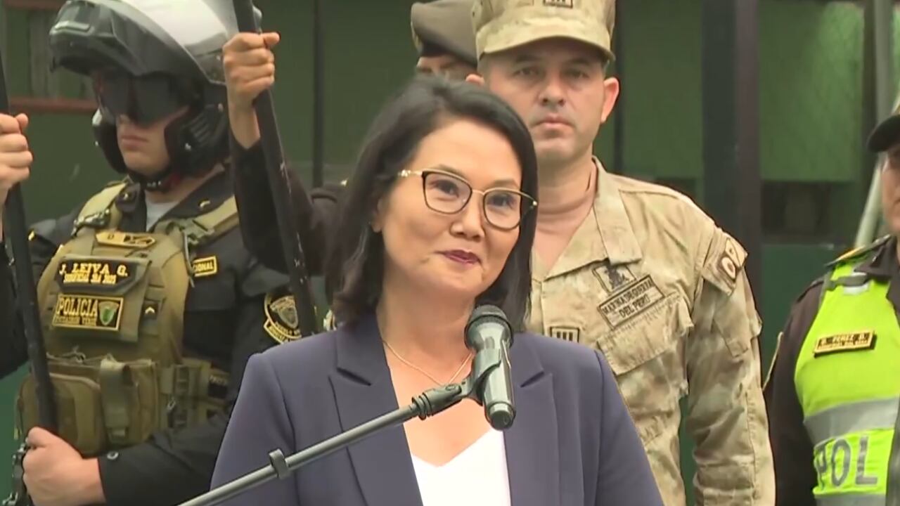 Keiko Fujimori promete respaldo estatal a policías que luchan contra la delincuencia. (Foto/Captura: Canal N)
