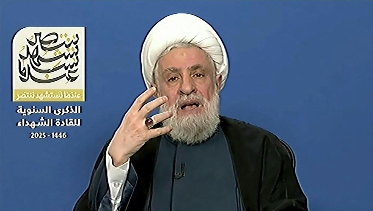 Naim Qasem advirtió de que proyecto expansionista estadounidense “es peligroso para los estados árabes e islámicos. (Foto de Al-Manar / AFP)