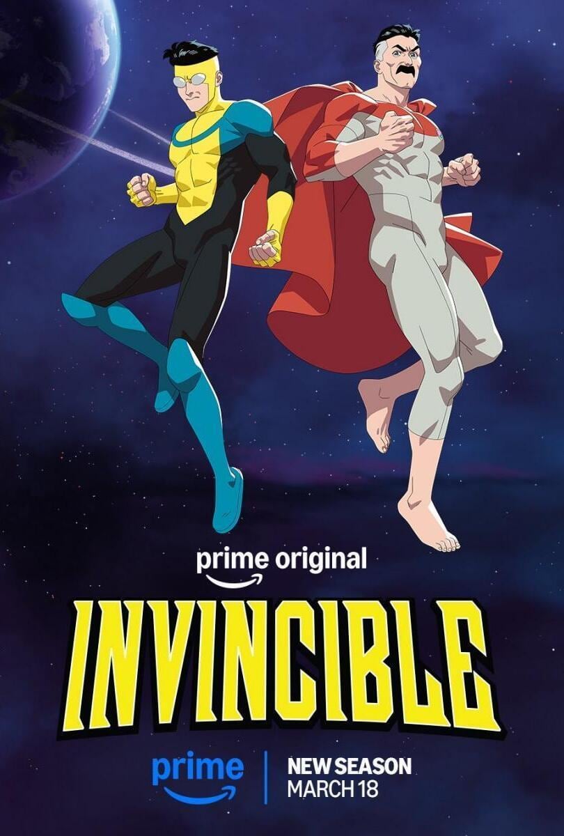 El póster de la temporada 4 de "Invincible", serie animada que explora géneros como la acción y la fantasía (Foto: Amazon MGM Studios / Image Comics / Skybound Entertainment)