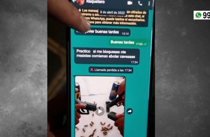 Mensajes de extorsionadores al chef Javier Vargas. (Captura: América Noticias)