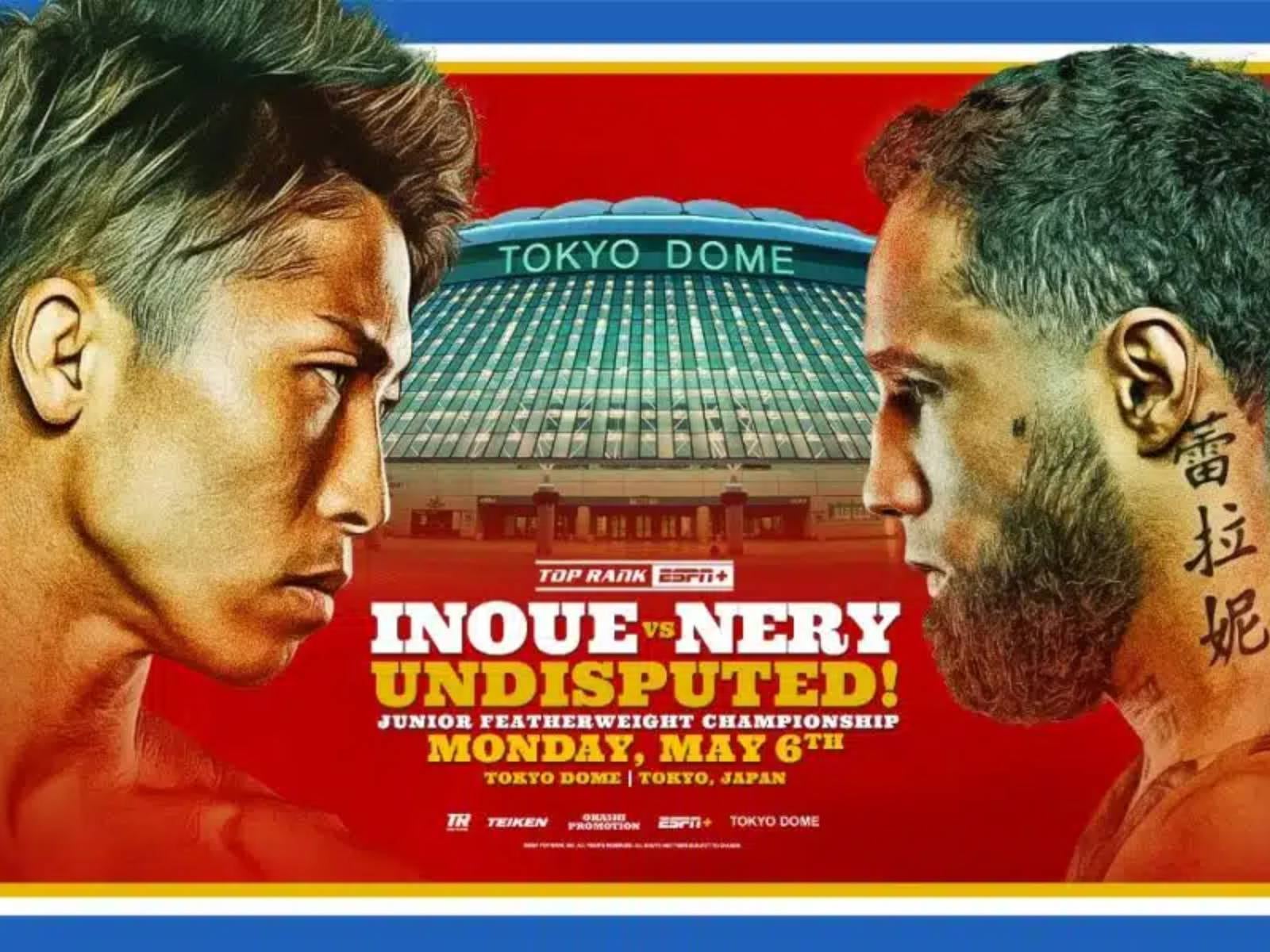 Revisa los horarios de diferentes países del mundo para seguir la pelea de boxeo entre Naoya Inoue y Luis Nery este sábado 4 de mayo en desde el Tokyo Dome de Japón. (Foto: ESPN)