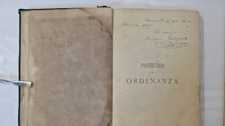 Perú repatrió desde Chile libro que perteneció a uno de los hijos de Francisco Bolognesi
