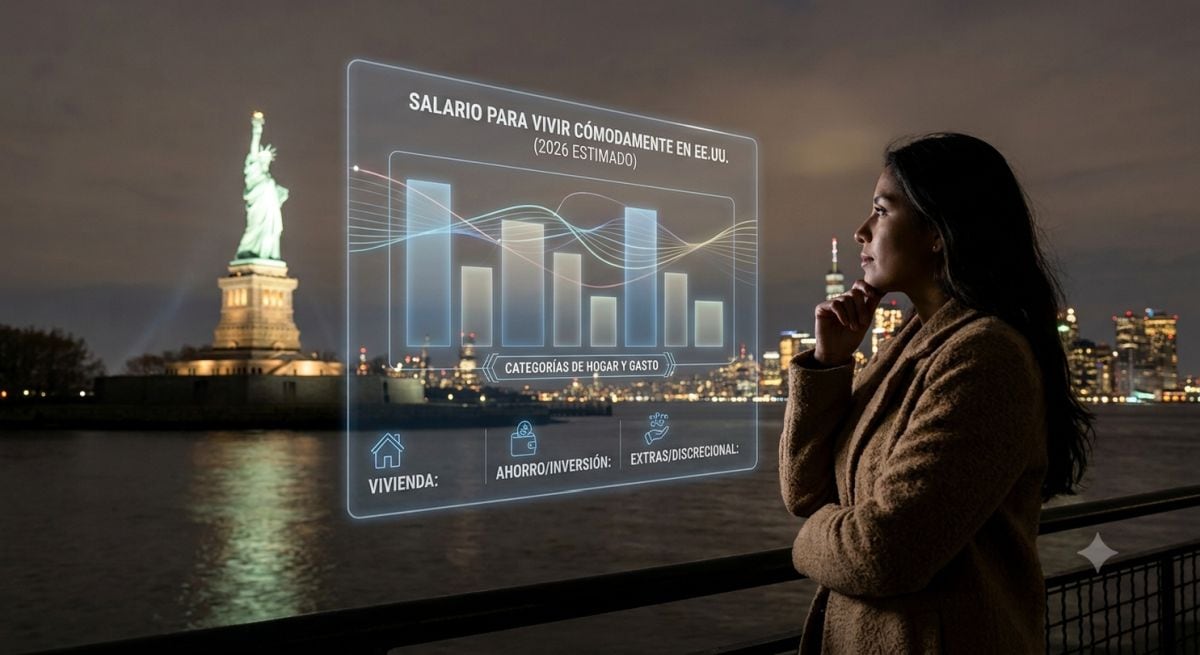 Si tu próxima meta es mudarte a Nueva York, San José o Boston, esta guía te ayuda a responder la pregunta que todos se hacen tarde o temprano: “¿Me alcanza lo que gano para vivir bien allá?” (Foto: Imagen creada por Gestión MIX usando Gemini)