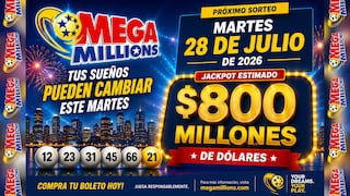 Números ganadores del Mega Millions, 28/07/2026: estos son los resultados del sorteo de la lotería con jackpot de $800 millones en EE.UU.