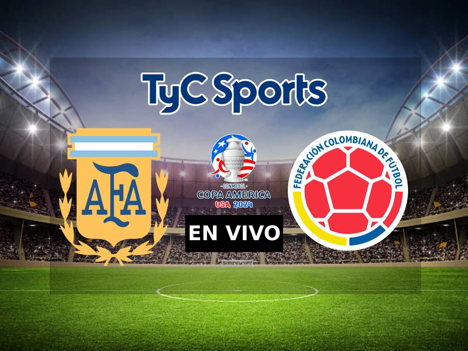 Cobertura oficial de TyC Sports para mirar el partido entre Argentina y Colombia por la gran final de la Copa América 2024 desde el Hard Rock Stadium de Miami en Florida, Estados Unidos. (Foto: TyC Sports)
