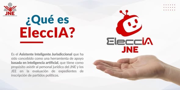 EleccIA, herramienta de inteligencia artificial del JNE, a través de un chat que figura dentro de la misma página. Foto: JNE.