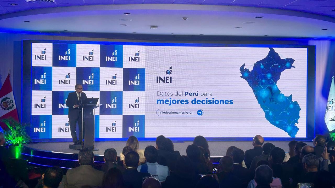 Gaspar Morán, jefe del INEI, durante la presentación de los primeros resultados de los Censos Nacionales 2025 Foto: Alessandro Azurín (Diario Gestión).