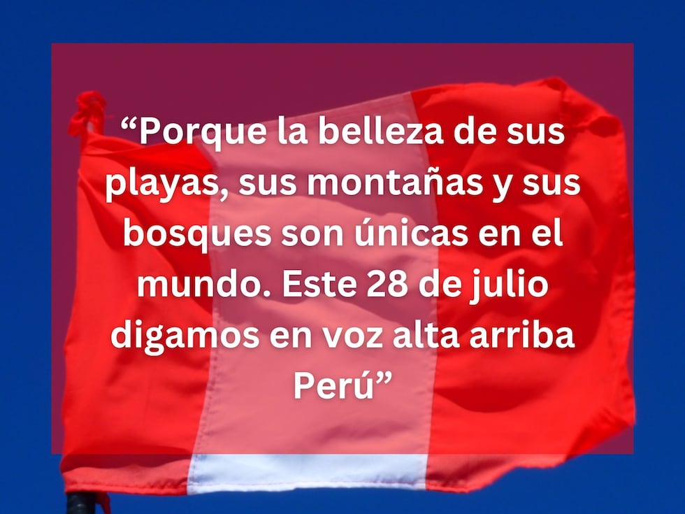 "Porque la belleza de sus playas, sus montañas y sus bosques son únicas en el mundo. Este 28 de julio digamos en voz alta... ¡Arriba Perú!" | Crédito: Imagen de LoggaWiggler en Pixabay / Composición Mix