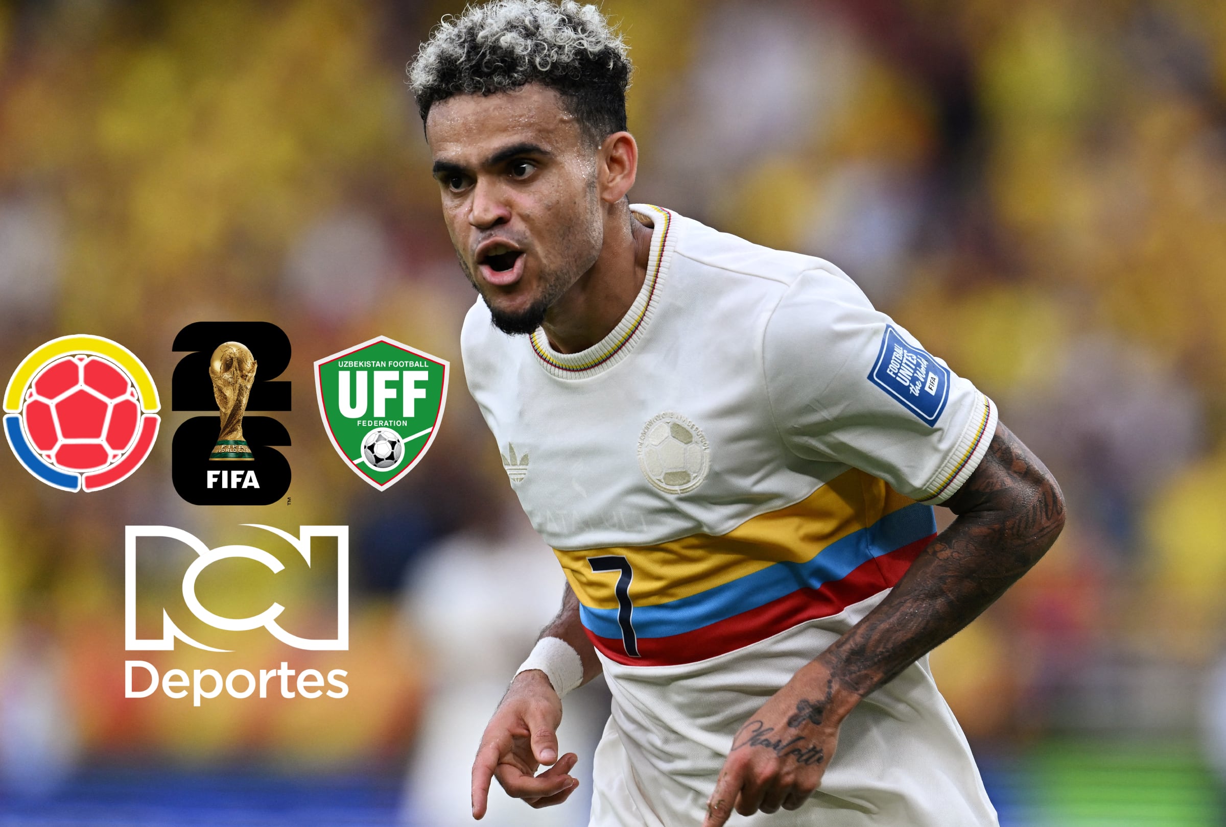 CIUDAD DE MÉXICO (MÉXICO), 17/06/2026.- Cobertura oficial de DEPORTES CANAL RCN EN VIVO GRATIS para ver el partido Colombia vs. Uzbekistán, con Luis Díaz, hoy por la fecha 1 del grupo K del Mundial 2026 en el Estadio Azteca de la Ciudad de México. FOTO DE RAÚL ARBOLEDA PARA AFP