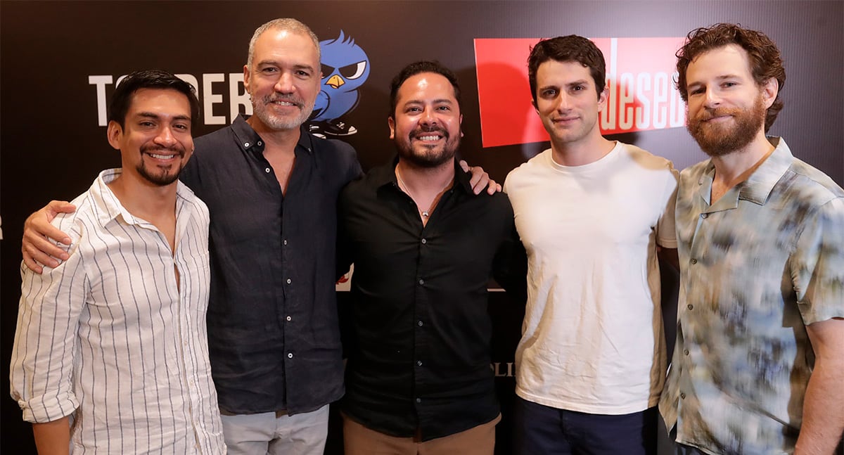 Emmanuel Soriano, Salvador del Solar, Miguel Valladares, Darío Yazbek y Álvaro Cervantes, equipo de la película Ramón y Ramón, estrenada este 2025. (Foto: El Comercio/Alessandro Currarino)