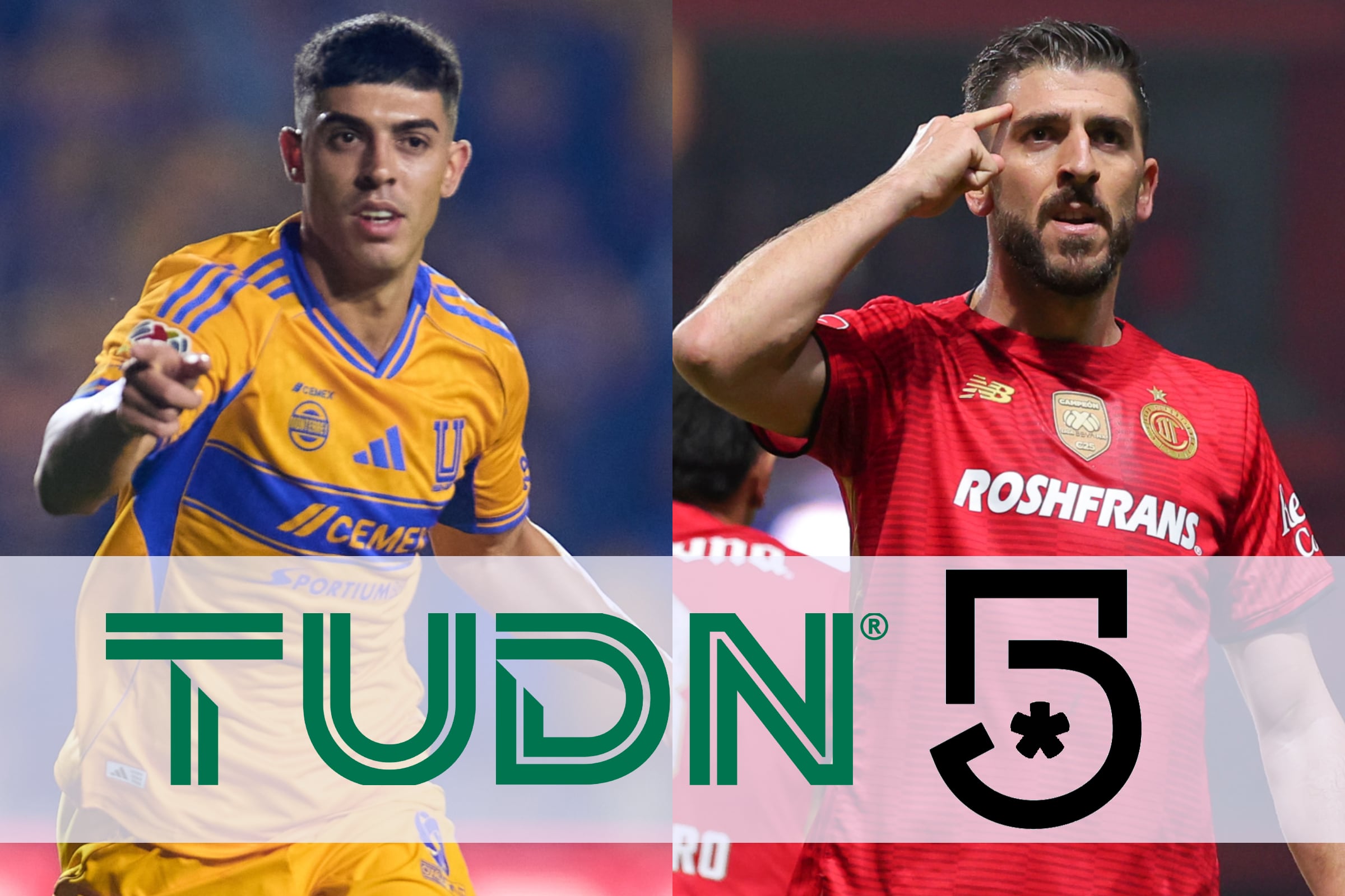 Transmisión del Canal 5 y TUDN para ver el juego de Tigres vs. Toluca, por la final ida del Torneo Apertura 2025 de la Liga MX. (Fotos: @tigresoficial / @tolucafc / Composición MAG)