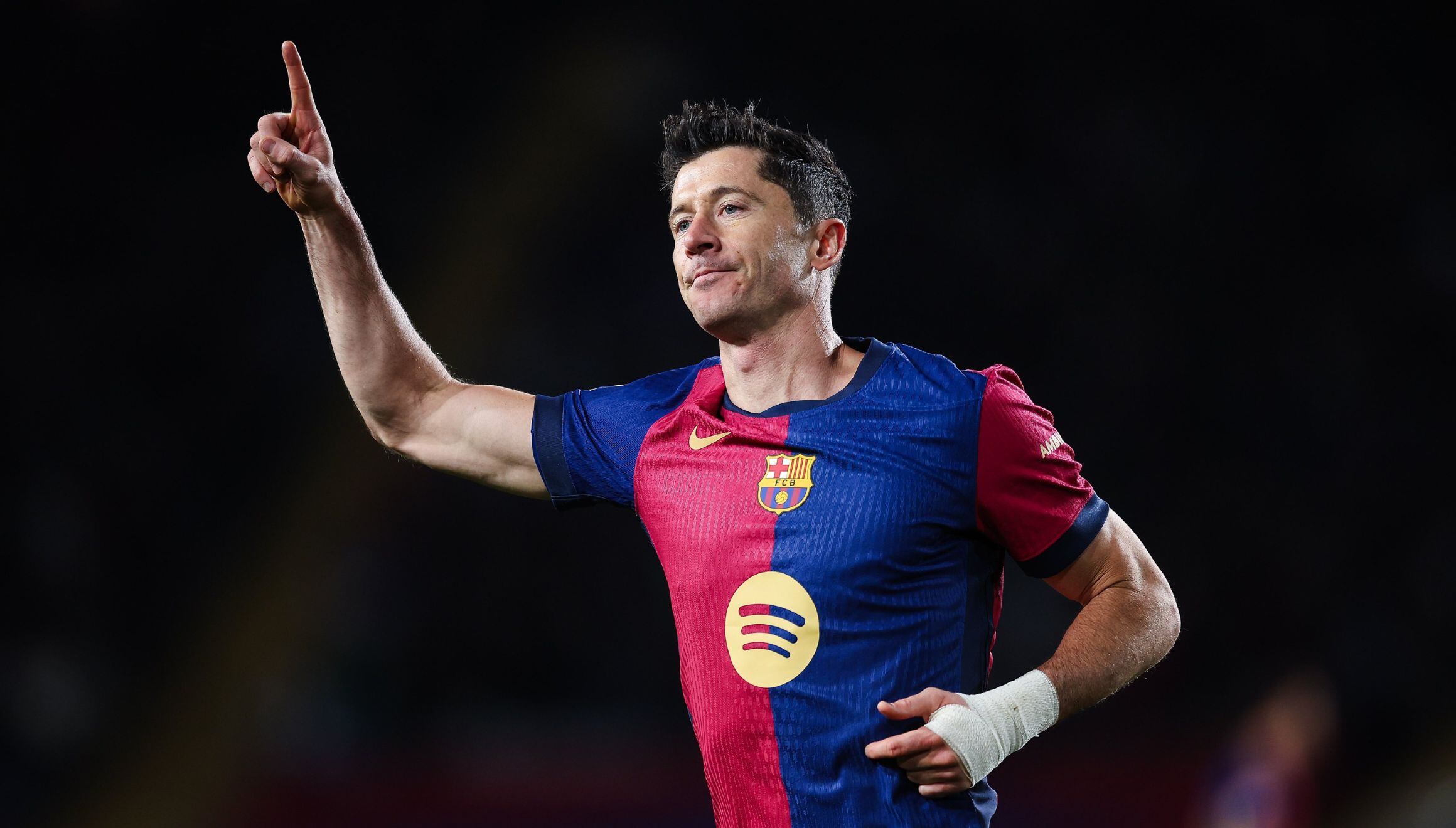 Robert Lewandowski anotó el gol numero 100 de la era Hansi Flick en el aplastante triunfo por 7-1 del FC Barcelona sobre Valencia por la fecha 21 de LaLiga. | Crédito: fcbarcelona.es