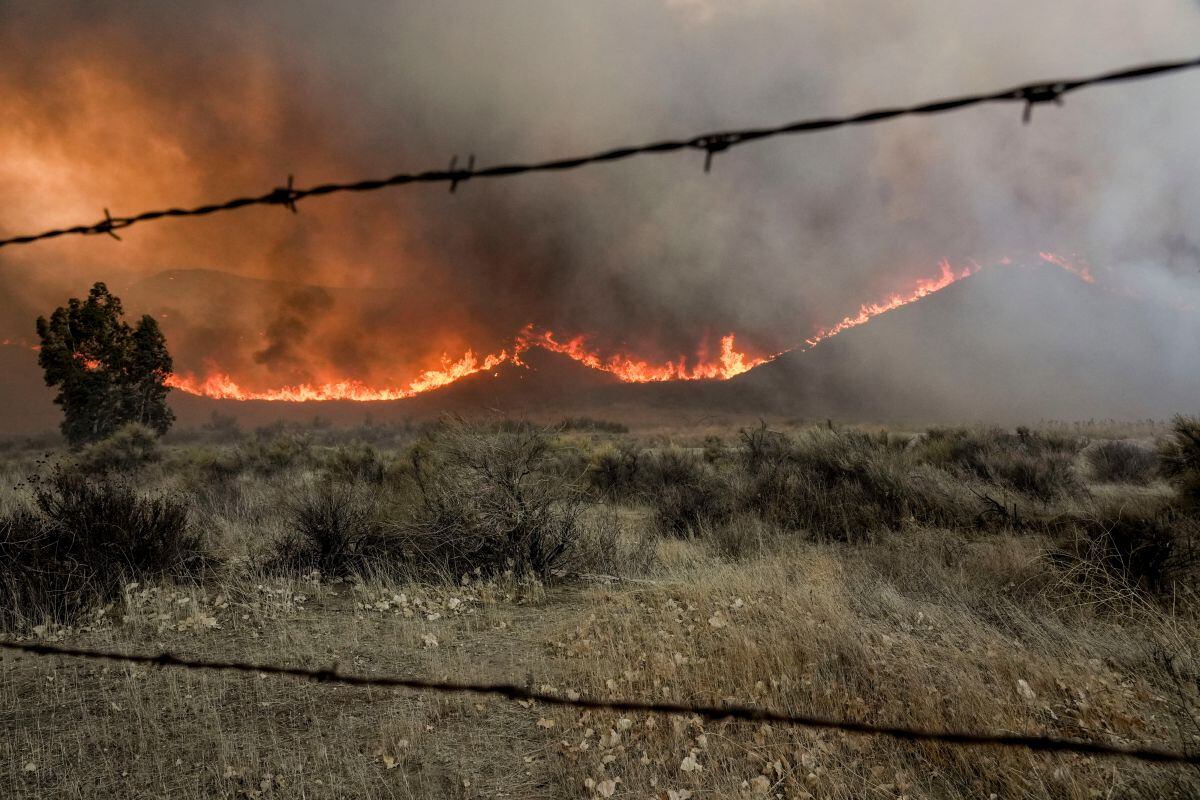 El incendio de Hughes en Castaic el 22 de enero. Fotógrafo: Kyle Grillot/Bloomberg