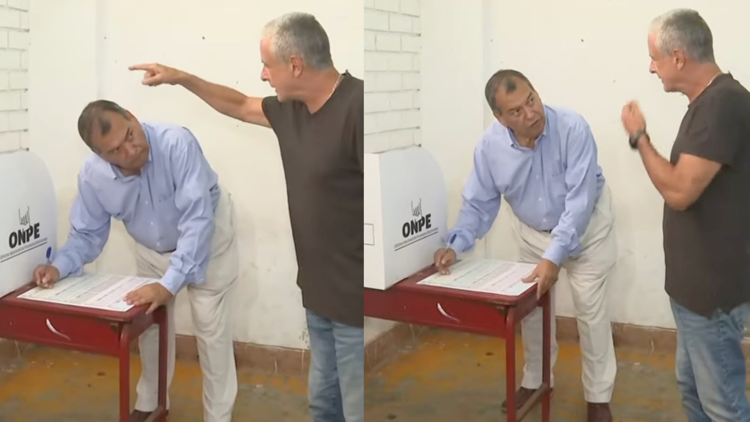 El candidato presidencial Jorge Nieto emite su voto en Punta Hermosa durante las Elecciones 2026. (Foto: composición)