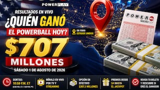 ¿Quién ganó el Powerball hoy en EE.UU.? Resultados y números ganadores del sorteo de $707 millones (1 de agosto 2026)