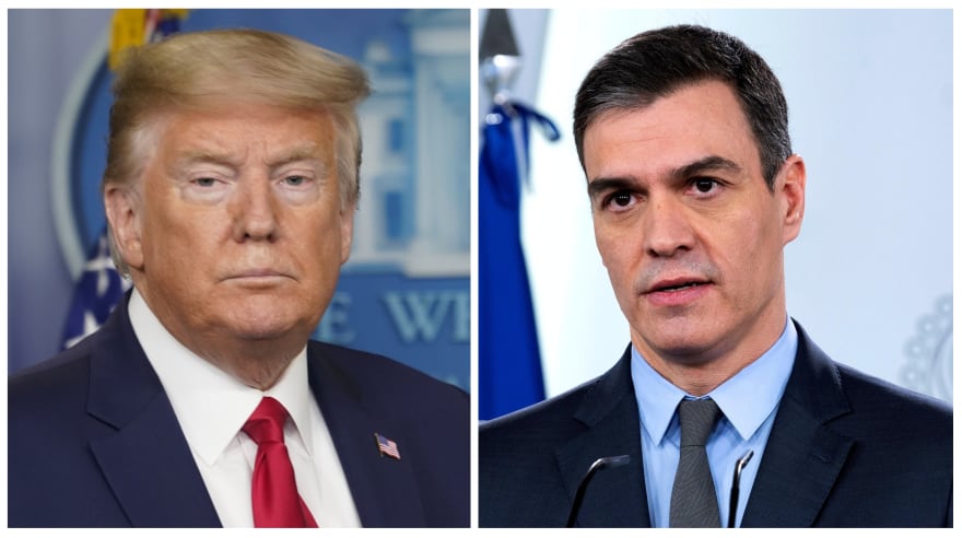 Donald Trump y Pedro Sánchez.