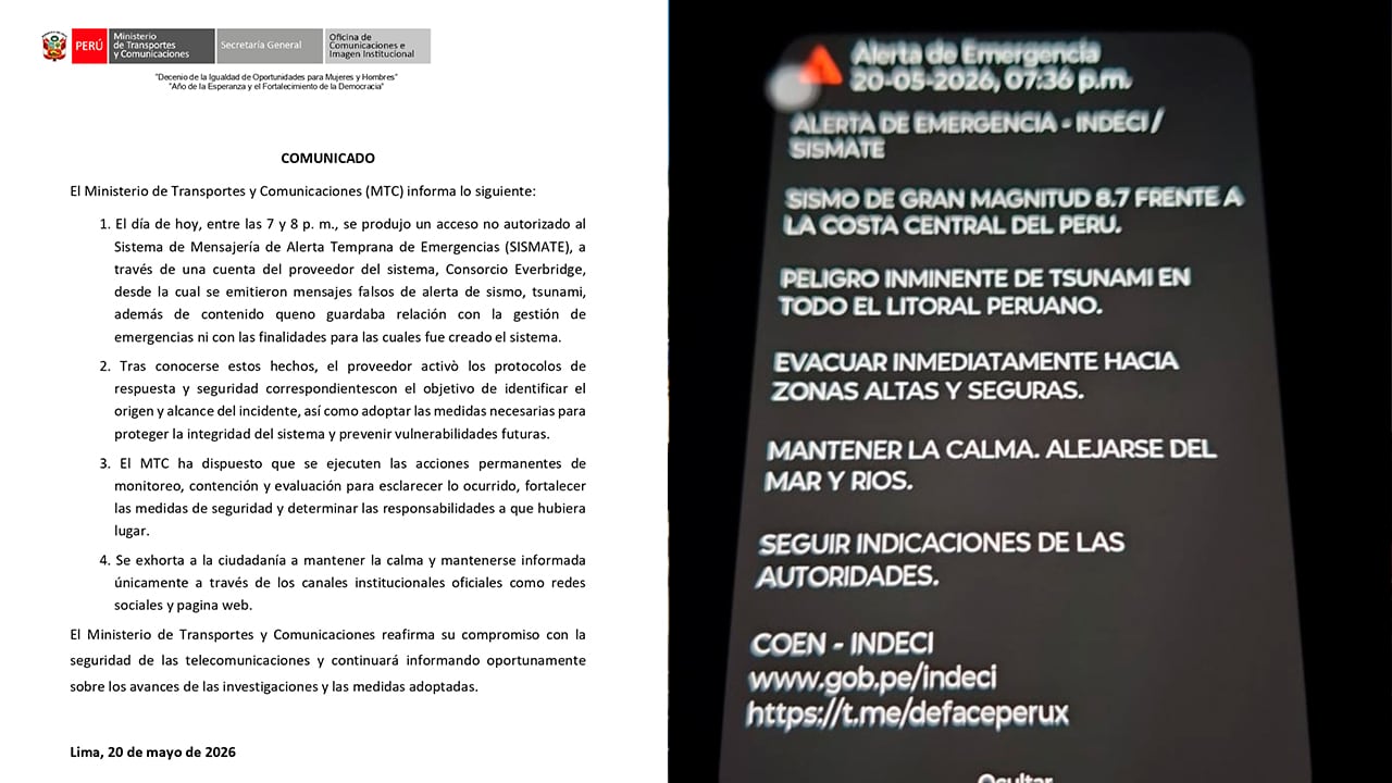 Las unidades de alta tecnología de la Policía Nacional del Perú (PNP) y el Ministerio Público continúan rastreando el origen del ataque para identificar a los responsables. Foto: composición GEC