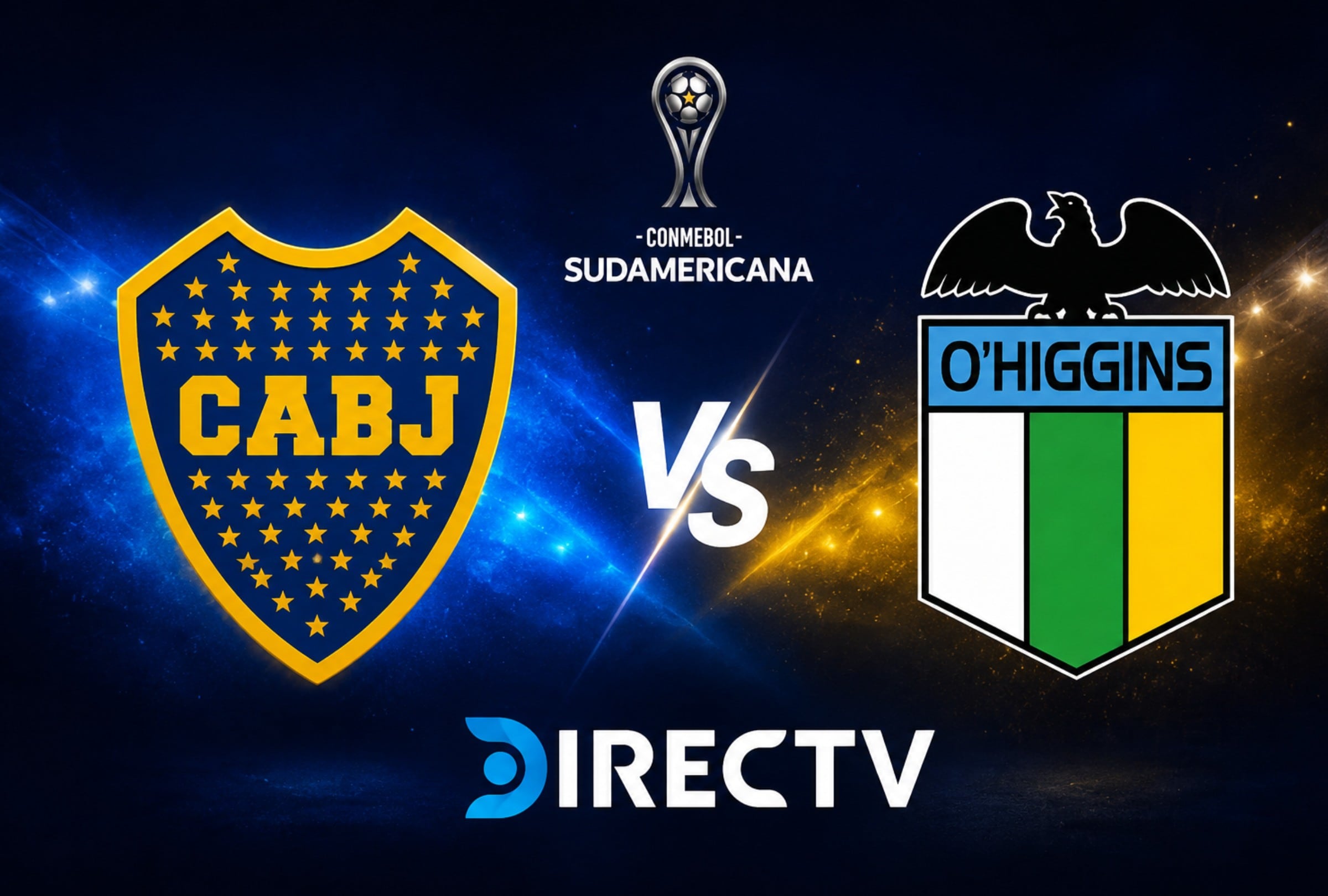 RANCAGUA, (CHILE), 30/07/2026.- DirecTV transmitirá el partido Boca Juniors vs. O'Higgins EN VIVO por la vuelta de los playoffs de la Copa Sudamericana 2026 desde el Estadio Codelco El Teniente. FOTO: Imagen creada por ChatGPT.