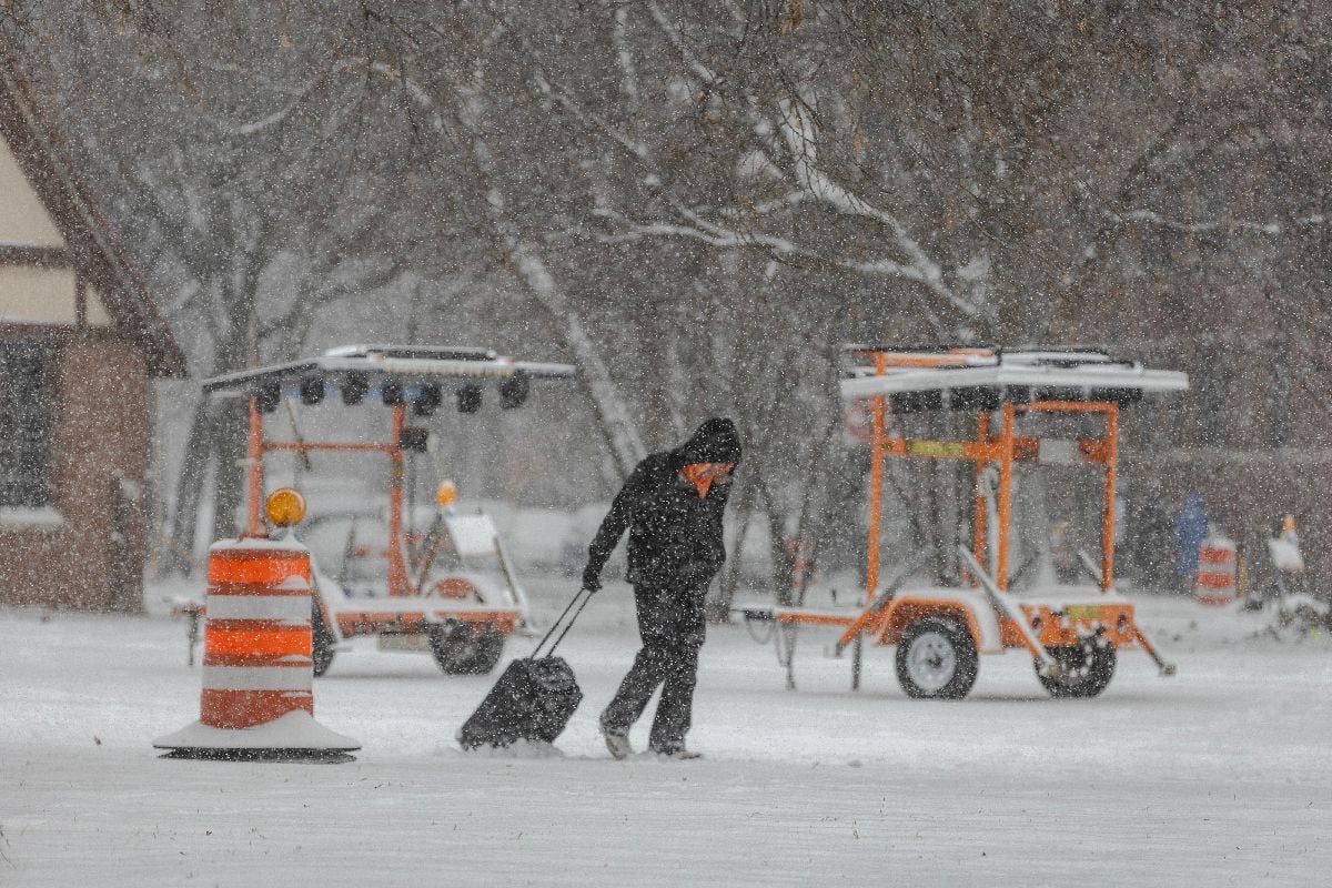 Un peatón durante una tormenta de nieve en Chicago, el 29 de noviembre.