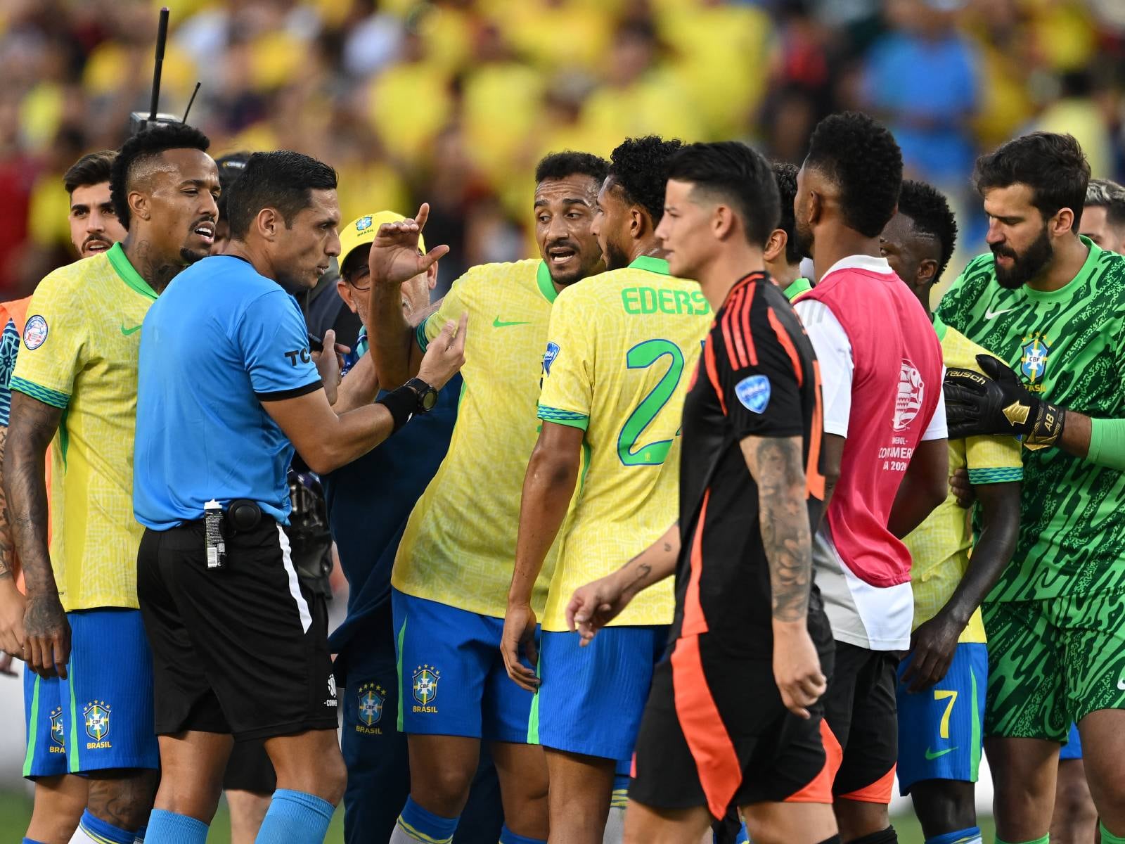 Brasil se clasifica a cuartos de final de la Copa América 2024 como segundo del grupo D tras el empate (1-1) ante Colombia. (Foto: Patrick T. Fallon / AFP)