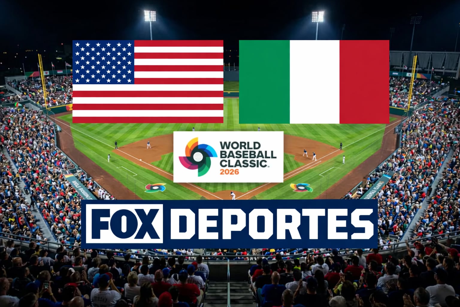 Estados Unidos e Italia se miden hoy martes 10 de marzo por el Clásico Mundial de Béisbol 2026 (Foto: Imagen realizada por Gestión con ayuda de la IA Gemini)