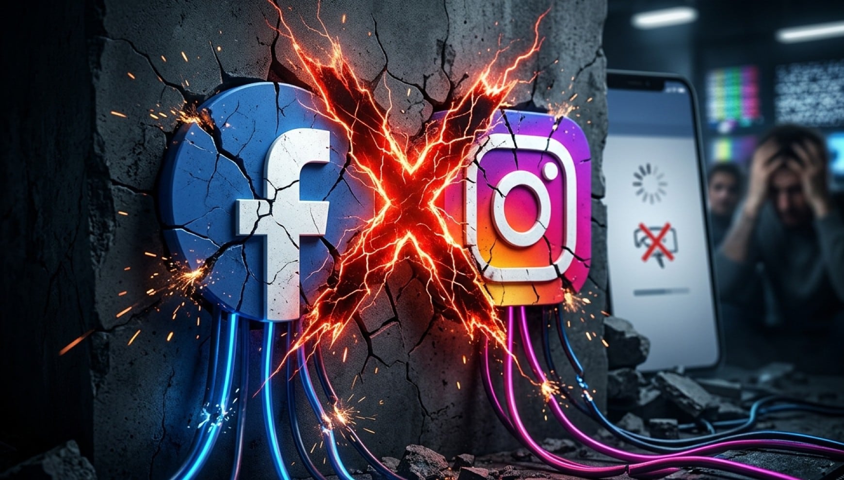 Miles de usuarios reportaron una caída de Facebook e Instagram este 12 de junio. | Crédito: Imagen creada por Gestión MIX usando Gemini