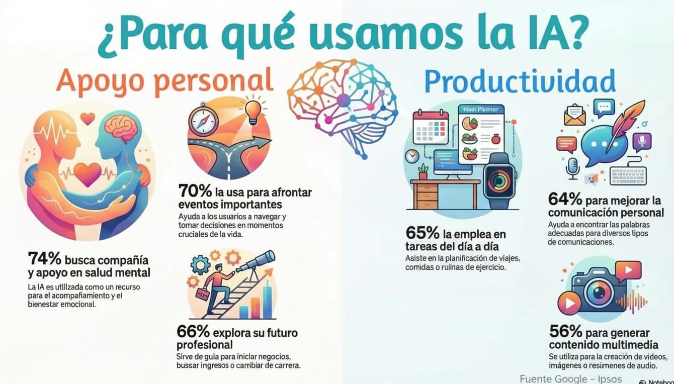¿Para qué usamos la IA? - Imagen generada con NotebookLM