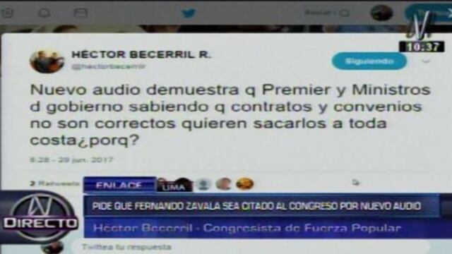 Fujimorismo pide presencia de premier Zavala en Congreso para explicar nuevo audio