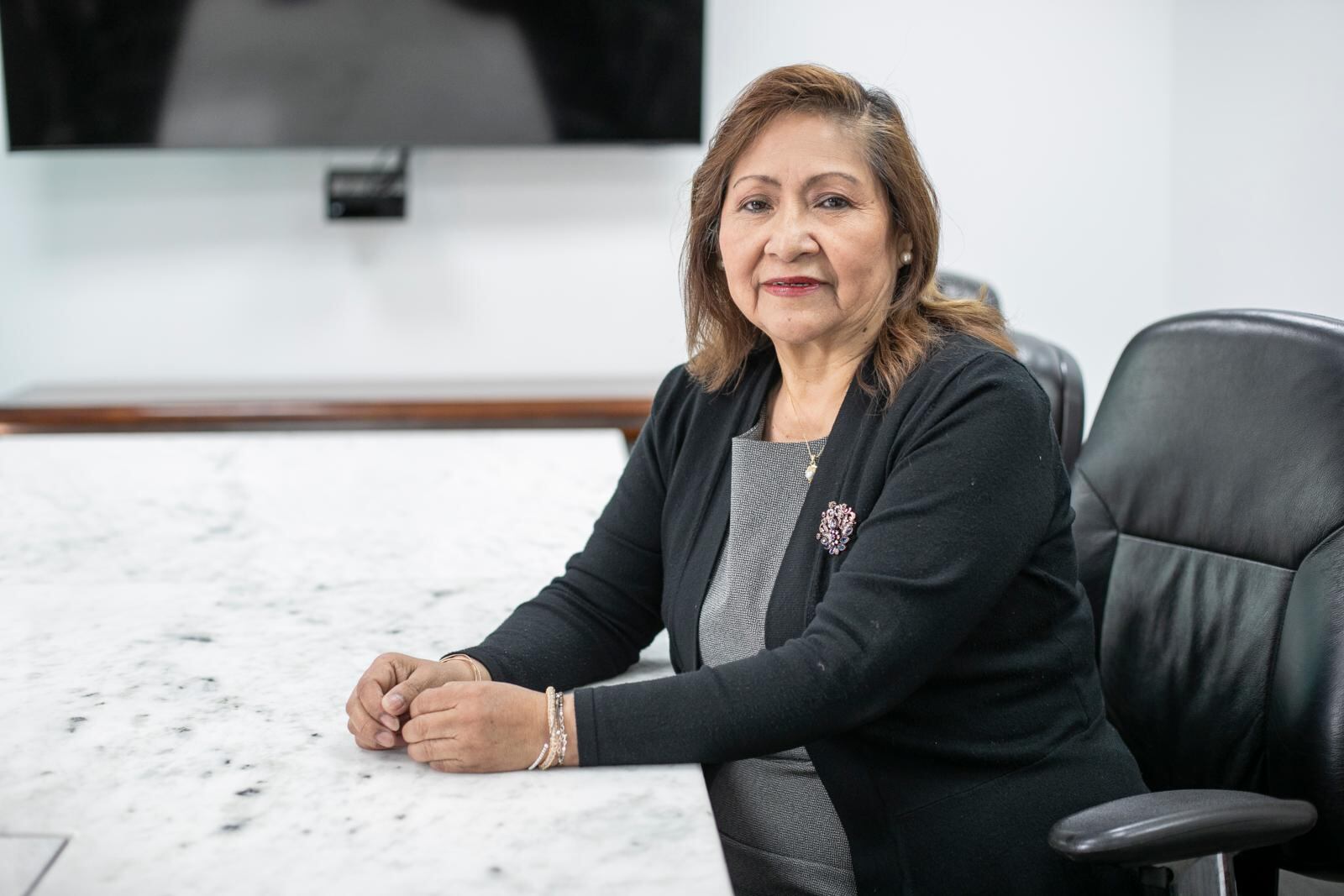 Ana María Choquehuanca anunció que reactivarán el sector cuero y calzado, para producir más de 153,000 bienes para la PNP, por S/ 19 millones.(Foto: GEC)