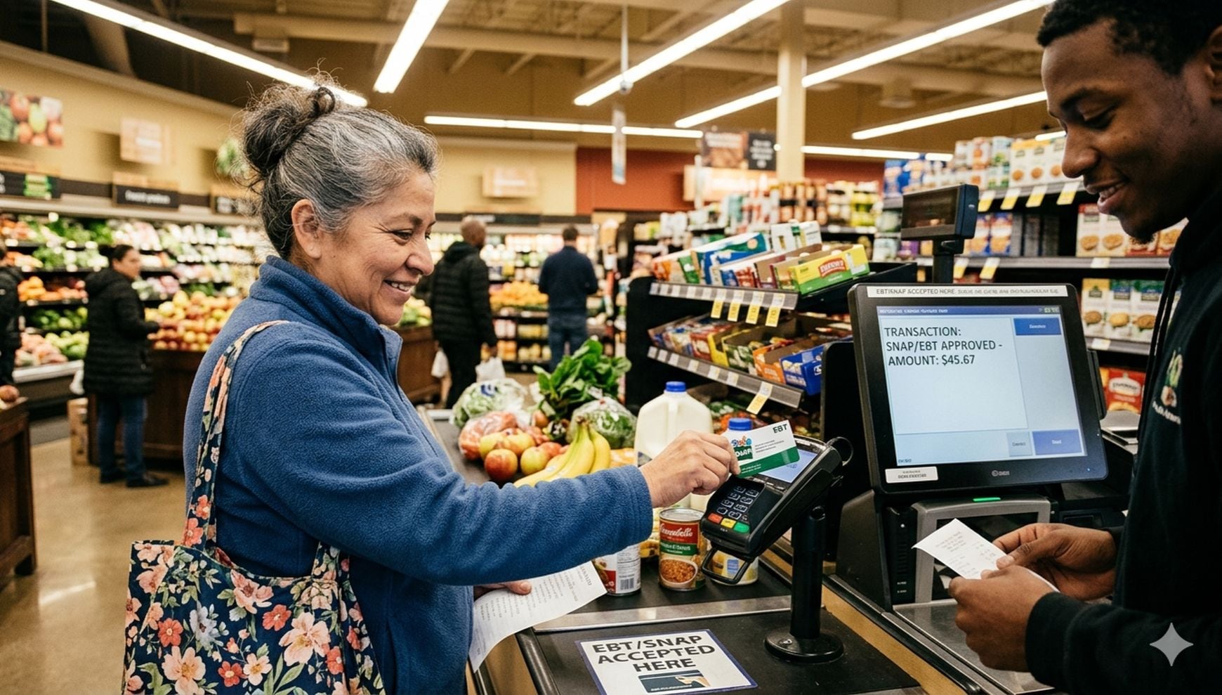 Además del calendario oficial, los beneficiarios pueden confirmar su fecha de pago y su saldo SNAP por teléfono, en la web o app de EBT y en los recibos de las tiendas (Crédito: Imagen creada por Gestión Mix usando la IA de Gemini)