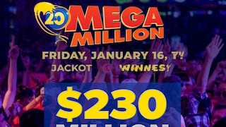 Mega Millions del 16/01/2026 — números ganadores y resultados con bote de $230 millones en EE.UU.