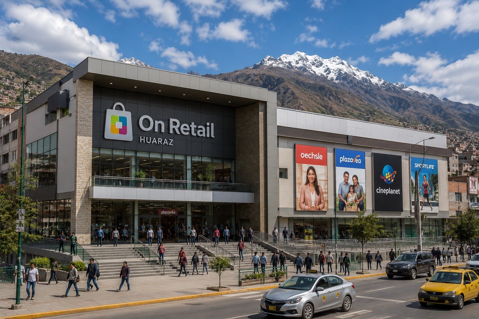 Huaraz no cuenta con un centro comercial y On Retail podría concretarlo. (Foto: elaboración ChatGPT)