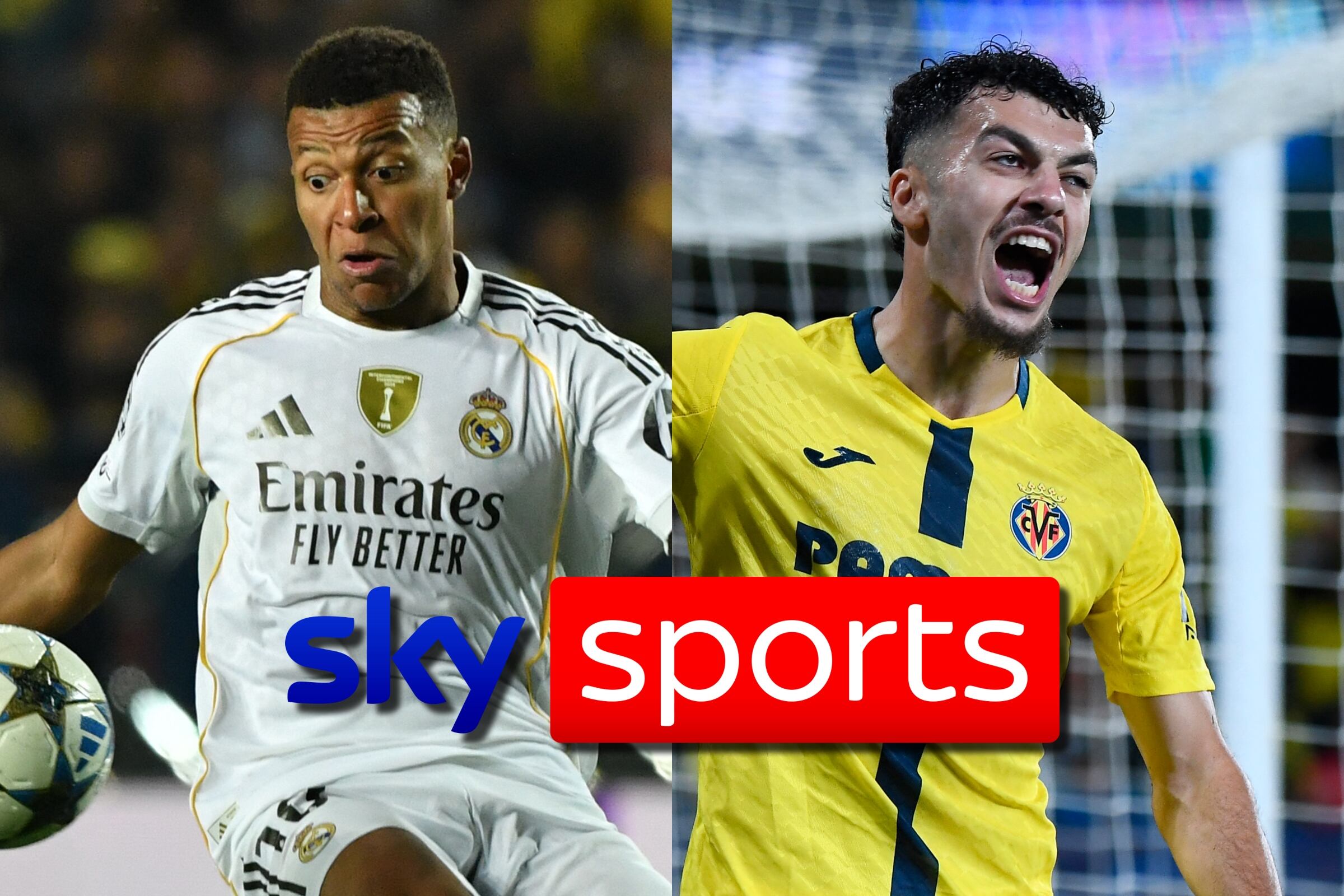 Sky Sports EN VIVO GRATIS: mira el partido Real Madrid vs. Villarreal por TV y online desde México. (Fotos: AFP / Composición Mix)