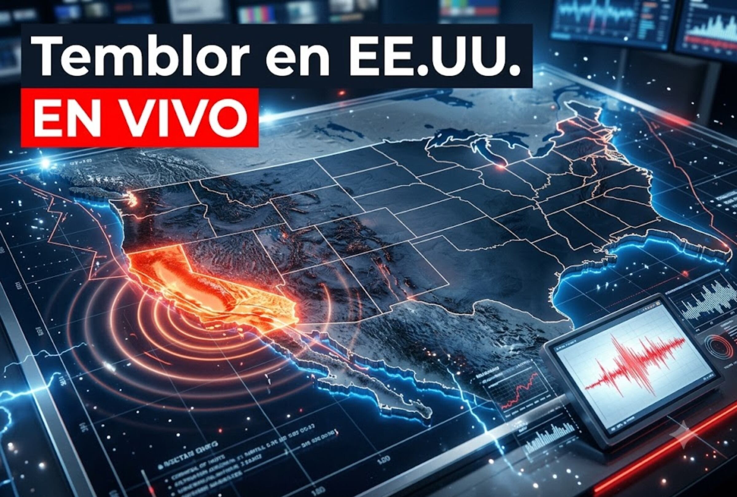Monitoreo de movimientos telúricos y epicentros en California y diversas regiones de Estados Unidos, reportados en tiempo real por el USGS. | Imagen creada por El Comercio MAG utilizando la IA de Gemini.